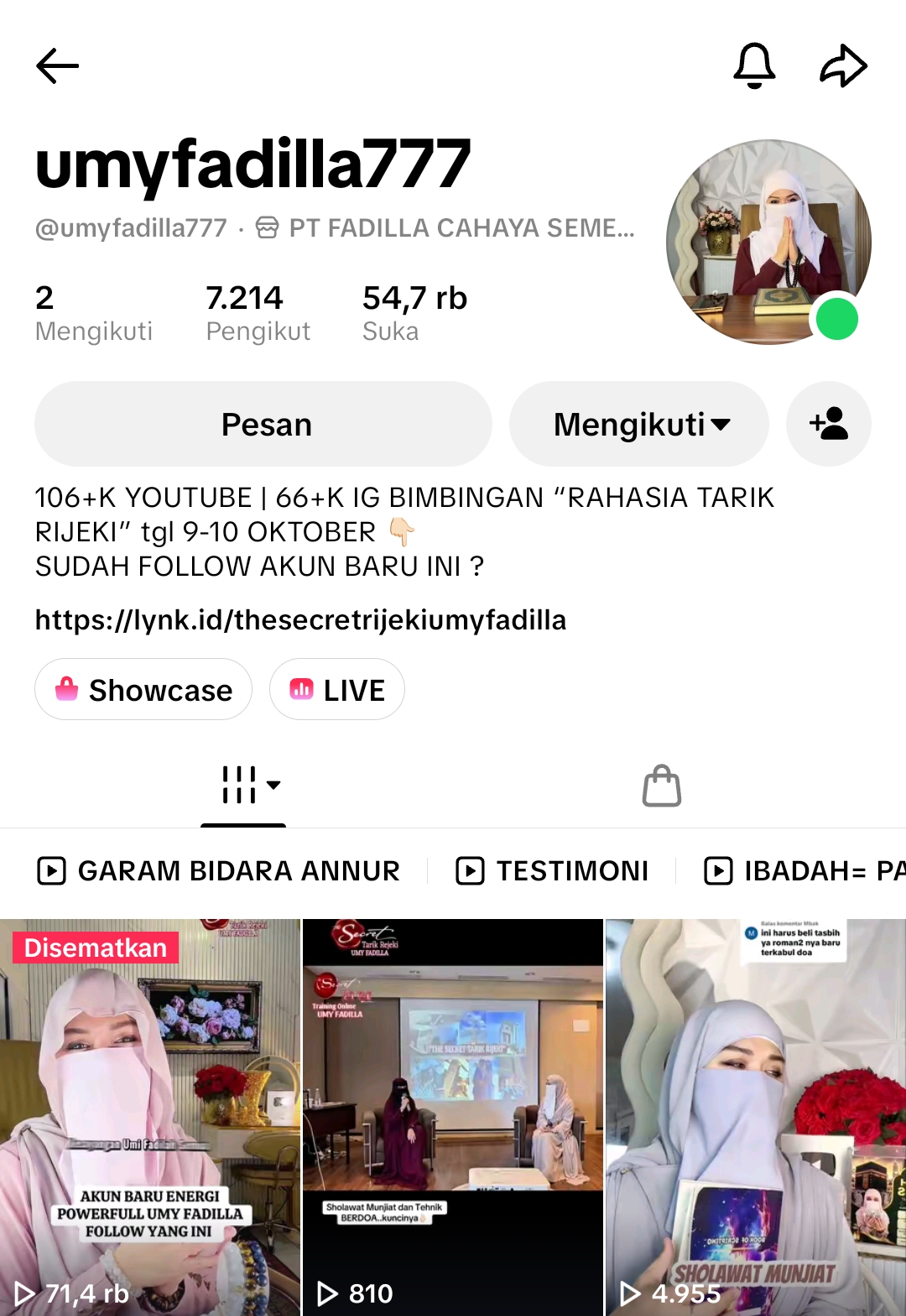 Tiktok @umyfadilla777